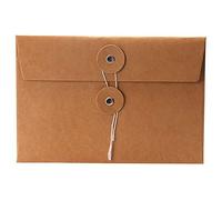 MoonyLI 10 sobres de papel kraft para archivos, bolsillos para proyectos, organizador de documentos con refuerzo expandible, bolsa para folletos, bolsa de cuerda de papel kraft de 17 x 11,5 cm