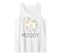Moooody Cute Moody Lácteos Agricultor de Vacas Camiseta sin Mangas