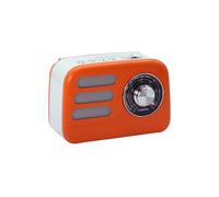 Mooov 477241 - Radio Vintage Bluetooth 5.4 con Batería Recargable, Radio FM/Am/SW Portátil Retro, Altavoz Inalámbrico Compacto, USB y microSD, 6h Autonomía - Naranja