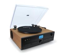 Mooov 477365 - Microcadena HiFi Estéreo 50W con Tocadiscos, Reproductor CD, Bluetooth, Radio FM, USB, AUX-IN, RCA, Mando a Distancia | Equipo de Música Compacto con Sonido Potente y Diseño Elegante