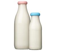 MOOPOPS Tapas para botellas de 1 Litro (NO de 1 Pinta). 2 tapas de silicona reutilizables diseñadas para adaptarse a botellas estándar (43 mm) de 1 litro y 500 ml (pastel)