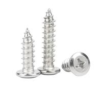 MOOPW Acero inoxidable 304 Cruz Cabeza plana Tornillos autorroscantes Chaflanados Cabeza redonda Muebles Biselados Tornillos para madera M5 x 30mm 20 Pcs