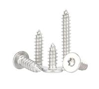 MOOPW Acero inoxidable 304 Extra fino Cabeza plana Torx Tornillos autorroscantes Estrella Perfil bajo Tornillo para madera M5 x 30mm 20 Pcs