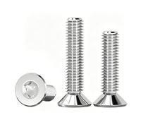 MOOPW Acero inoxidable 304 Torx Pernos avellanados Estrella Cabeza plana Antirrobo Antimanipulación Tornillos de máquina M8 x 16mm 10 Pcs