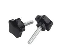 MOOPW M10 x 30mm 4 Pcs Tornillos Cabeza moleteada Acero al carbono Perilla Manija Apretarse Estrella Tornillos de pulgar Máquina Tornillo de sujeción Plástico Agarre