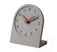 mooqs Madera silenciosa sin tictac Funciona con Pilas Decorativo pequeño Mini analógico Moderno Estante Escritorio Mesa Reloj de repisa (Gris)