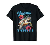 Moorea Tahiti Polinesia Francesa Tortuga Marina E Hibisco Camiseta