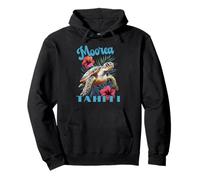 Moorea Tahiti Polinesia Francesa Tortuga Marina E Hibisco Sudadera con Capucha