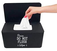 Moorfowl Dispensador de toallitas para bebé para baño, por favor, no enjuagues el contenedor de toallitas, diseño Upgarde (8.2 pulgadas de largo x 4.9 pulgadas de ancho x 3.9 pulgadas de alto