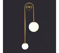 MOORSA Lámparas y Apliques de Pared Modernos, Luces de Pared Doradas de Vidrio de Bola de Mediados de Siglo for Dormitorio, Sala de Estar, Pasillo, baño, Pasillo, Interior,C