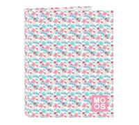 MOOS FLORES - Carpeta con Folios 4 Anillas, Ideal para Niños de Diferentes Edades, Cómoda y Versátil, Calidad y Resistencia, 26.5x33 cm, Color Multicolor