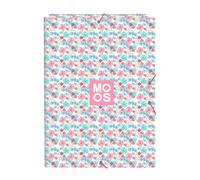 MOOS FLORES - Carpeta Folio con 3 Solapas, Ideal para Niños de Diferentes Edades, Cómoda y Versátil, Calidad y Resistencia, 26x36.5 cm, Color Multicolor