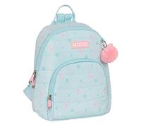MOOS - Mini Mochila para Uso Diario, Ideal para Niños de Diferentes Edades, Cómoda y Versátil, Calidad y Resistencia, 25x13x30 cm, Color Azul turquesa