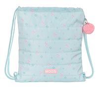 MOOS - Mochila Saco Plano Grande, Mochila, Ideal para Niños de Diferentes Edades, Cómoda y Versátil, Calidad y Resistencia, 35x40 cm, Color Azul turquesa