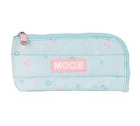 MOOS - Portatodo Plano de Gran Capacidad, Estuche Infantil, Estuche Niño, Ideal para Niños en Edad Escolar, Cómodo y Versátil, Calidad y Resistencia, 23x11 cm, Color Azul turquesa