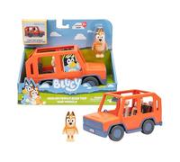 Moose Bluey Vehículo Todoterreno 4x4 | Techo abierto para que entren cuatro figuras de Bluey; incluye figura articulada de Chilli; +3 años
