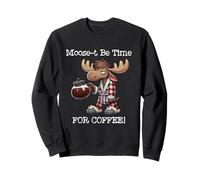 Moose Coffee Time Funny Animal Lovers Pijama Humor Sudadera