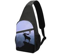 Moose Forest Sling Bag Crossbody Hombro Viaje Pecho Mochila Senderismo Mochila para Deportes Compras Trabajo