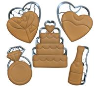 Moose Goods Juego de 5 cortadores de galletas pequeños - 3.5 pulgadas formas de boda surtidas, paquete variado