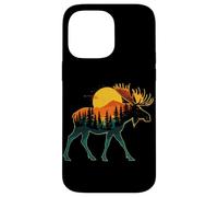 Moose, Moose Graphic, Bosque, Vida Silvestre y Atardecer Carcasa para iPhone 14 Pro MAX