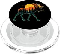 Moose, Moose Graphic, Bosque, Vida Silvestre y Atardecer PopSockets PopGrip para MagSafe