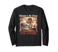 Moose-t Be Time For Coffee Funny Moose In Bathrobe Pun Manga Larga
