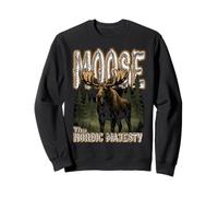 Moose The Nordic Majesty Cabeza de Corona de los bosques del Norte Sudadera