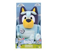 Moose Toys BLUEY Peluche parlante | Apoya su vientre para oírlo hablar y cantar en 3 idiomas, tejido suave de calidad; a partir de 3 años
