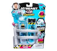 MrBeast Lab Swarms Lab Pack, experimenta añadiendo agua, agitando tubo de ensayo y revelando 5 unidades de personajes coleccionables MrBeast de 1 pulgada, más de 100 para coleccionar, busca la edición