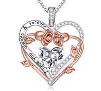 MOOSEA Collar de moissanita para mujer, plata de ley 925, collar de corazón de diamante de moissanita, 1-3 quilates, color D, claridad VVS1, regalos para esposa, aniversario, día de San Valentín