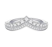 MOOSEA Tiara - Alianza de boda de moissanita para mujer, color D, claridad VVS1, anillos de diamantes creados en laboratorio, oro blanco amarillo rosa de 14 quilates, plata de ley S925, corona de