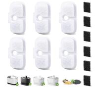 Mooshy 12 Pcs Filtro de Fuente de Gato para Petlibro Fuente de 2,5 litros PLWF005 / PLWF115 / PLWF105, 6 filtros y 6 esponjas
