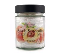 Moosmed Batido de ducha de melocotón, 200 g, crema de ducha exfoliante en | Gel de ducha 3 en 1, exfoliante y loción, limpieza suave, cuidado rico de la piel para una sensación fresca en la piel