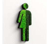 MOOSWERK Cartel de musgo para inodoro Divers Non-Binary | Cartel de musgo para decoración de pared para inodoros | sostenible y elegante señalización de inodoro en negro | Decoración perfecta para