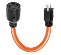 MOOTVGOO NEMA 5-15P a L14-30R Cable adaptador de generador, 15A macho de 3 puntas a 30A 4 clavijas hembra de bloqueo, resistente 12 AWG STW para interruptor de transferencia de generador y caja de