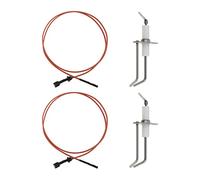 MOOTVGOO Paquete de 2 encendedores de quemador de horno 62-24164-01, encendedores con sensor de llama con conjunto de electrodo de 2 clavijas 232258 y cable de alta temperatura de 31.5 pulgadas