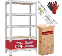 Moov-it Estantería Metálica 180x90x40cm - 5 Baldas | Estanterías Almacenaje Cocina, Trastero, Garaje | Estantería Metálica Galvanizada | Estante Resistente 875kg