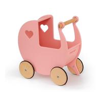Moover Cochecito de muñeca clásico para niños pequeños, totalmente montado, fabricado en Dinamarca con madera contrachapada de abedul ruso, juguete de empuje, a partir de 18 meses, 44 x 43 x 24 cm