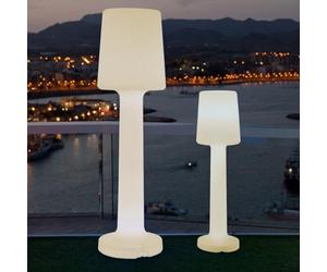 Moovere Lámpara de pie CARMEN 110 cm para exterior e interior para la terraza, el salón y el patio (Cable Blanca Cálida (3000K))