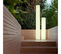 Moovere Lámpara de pie FITY 160 cm para exterior e interior para la terraza, el salón y el patio (Cable Blanca Cálida (3000K))