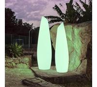 Newgarden Lámpara de pie LED recargable Fredo, blanca, plástico, 140 cm