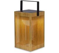 Moovere Lámpara Farol de mesa portátil con asa LED OKINAWA Solar y Batería Recargable con mando para exterior e interior Fibra de Bambú