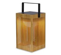 Moovere Lámpara Farol de mesa portátil con asa LED OKINAWA Solar y Batería Recargable con mando para exterior e interior Fibra de Bambú