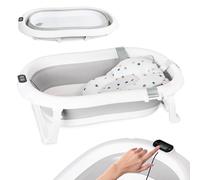 moovkee. Bañera Plegable Bebé 80cm - Banheira Bebe con Termómetro y Cojín de Baño