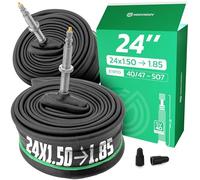 MOOVMOOV Cámara de Aire 24 Pulgadas - Válvula Presta - Compatibles 24x1.50, 24x1.60, 24x1.75, 24x1.80, 24x1.85 - ETRTO 40-507, 44-507, 47-507, 50-507 - para Neumático de Bicicleta - Pack de 2