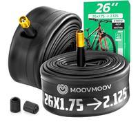MOOVMOOV Cámara de Aire 26 Pulgadas - para Neumáticos 26x1.75, 26x1.85, 26x1.90, 26x1.95, 26x2.0, 26x2.10 y 26x2.125 (ETRTO 41-559 a 57-559) - Válvula Schrader - Pack de 2 - Bicicleta y MTB