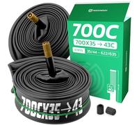 MOOVMOOV Cámara de Aire 700 - Compatible con Neumáticos 700x35C, 700x36C, 700x37C, 700x38C, 700x40C, 700x42C y 700x43C - ETRTO 35-622 a 44-622 - Válvula Schrader - Pack de 2 - Bicicleta y Gravel