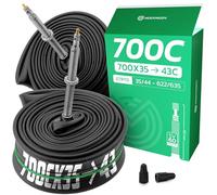 MOOVMOOV Cámara de Aire 700 - para Neumáticos 700x35C, 700x36C, 700x37C, 700x38C, 700x40C, 700x42C y 700x43C - ETRTO 35-622 a 44-622 - Válvula Presta 60 mm - Pack de 2 - Bici de Carretera y Gravel