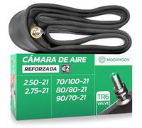 MoovMoov Cámara de Aire Moto 21 Pulgadas para Neumáticos 70/100-21, 80/80-21, 90/70-21, 2.50-21 y 2.75-21 - Trail, Enduro, Motocross, Maxi-Trail - Modelo Pro Reforzado