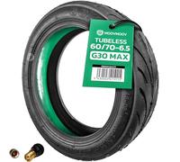 MOOVMOOV Rueda Ninebot Max G30 Tubeless 60/70-6.5 con Gel Antipinchazos y Válvula Tubeless de Repuesto - Neumático de 10 Pulgadas para Patinete Ninebot G30 Max - Tutorial en Video Incluido